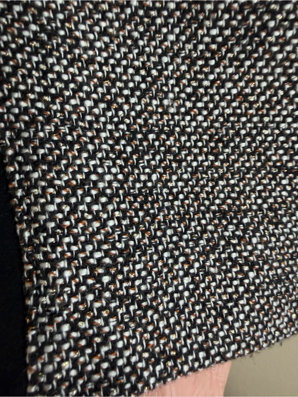 White House Black Market 0P Tweed Pencil Skirt Black Camel Petite - Picture 2 of 9
